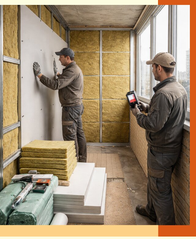 Утепление балкона в Гудермесе от 4611 руб. под ключ | ТепломастерГдр