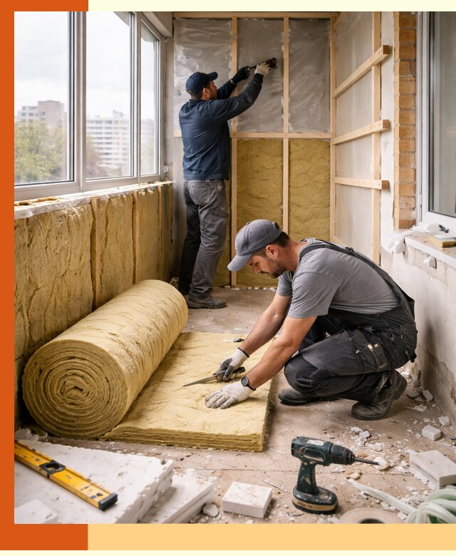 Утепление балкона под ключ в Гудермесе качественно и быстро